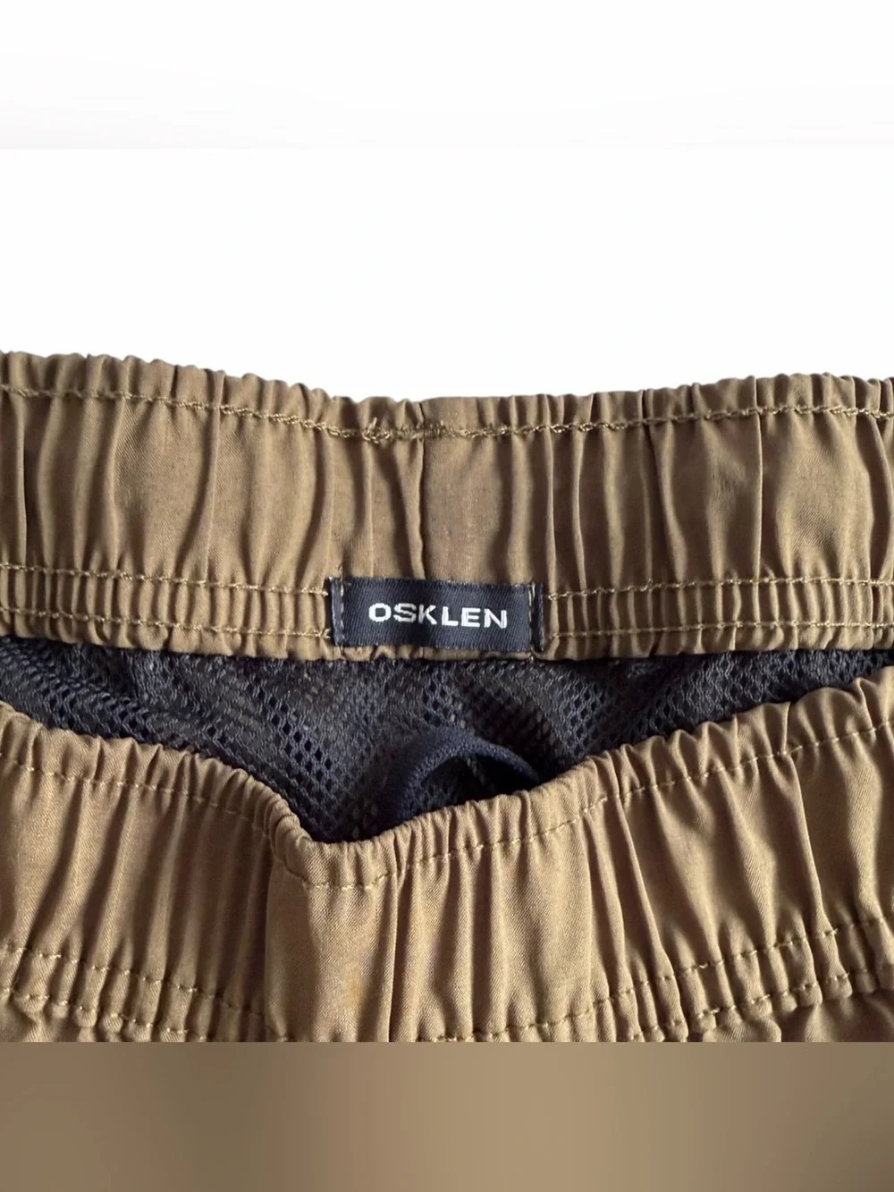 Osklen Brown Swim Trunks Shorts Mens Medium 31 Waist Stripe Lined Beach Surf